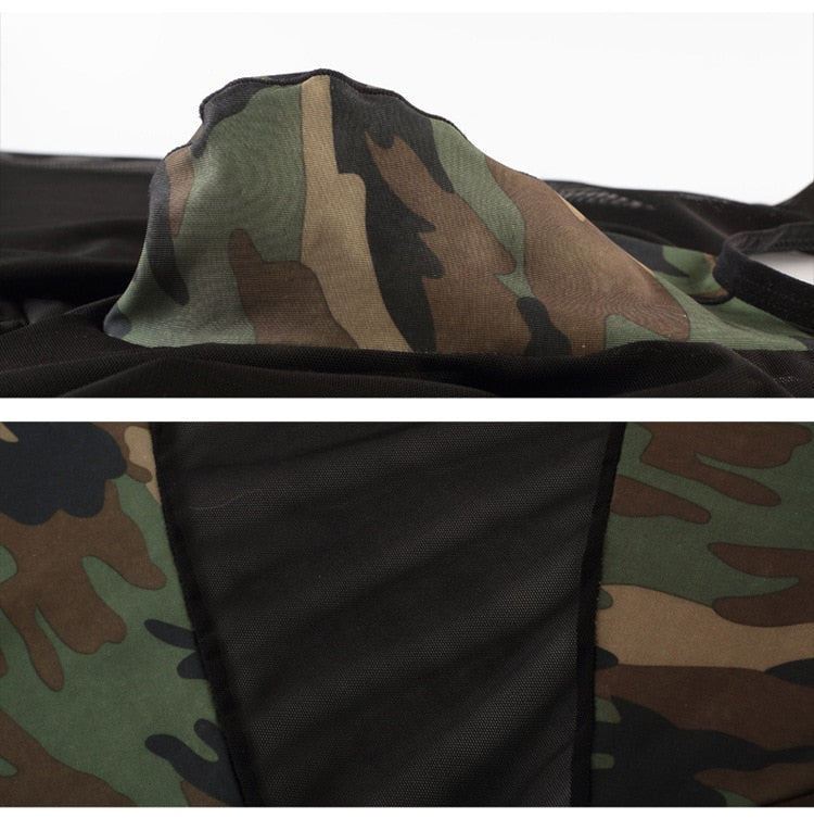Camouflage Army Style Men Romper