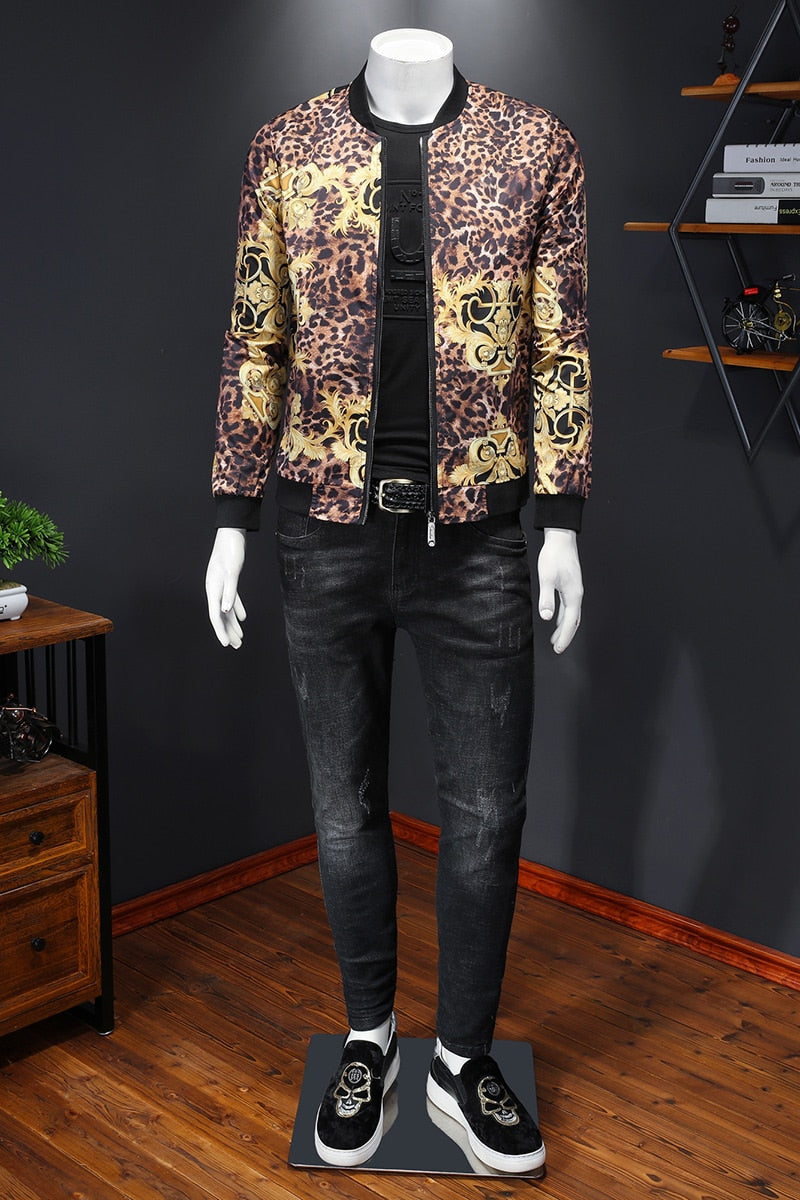 Luxury Leopard Printed Style Bomber Jacket