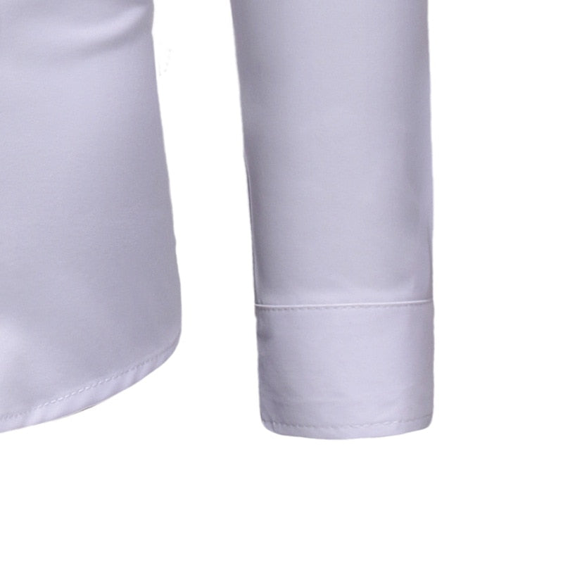 Plain Color Lines Decorated Mandarin Collar Shirt