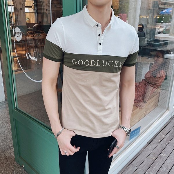 Three Colors Men Polo Shirt Chest Embroidery