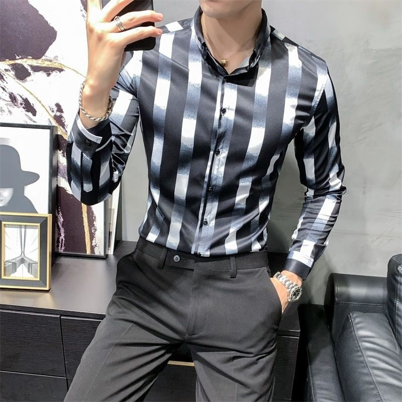Ombre Style Striped Patterned Shirt