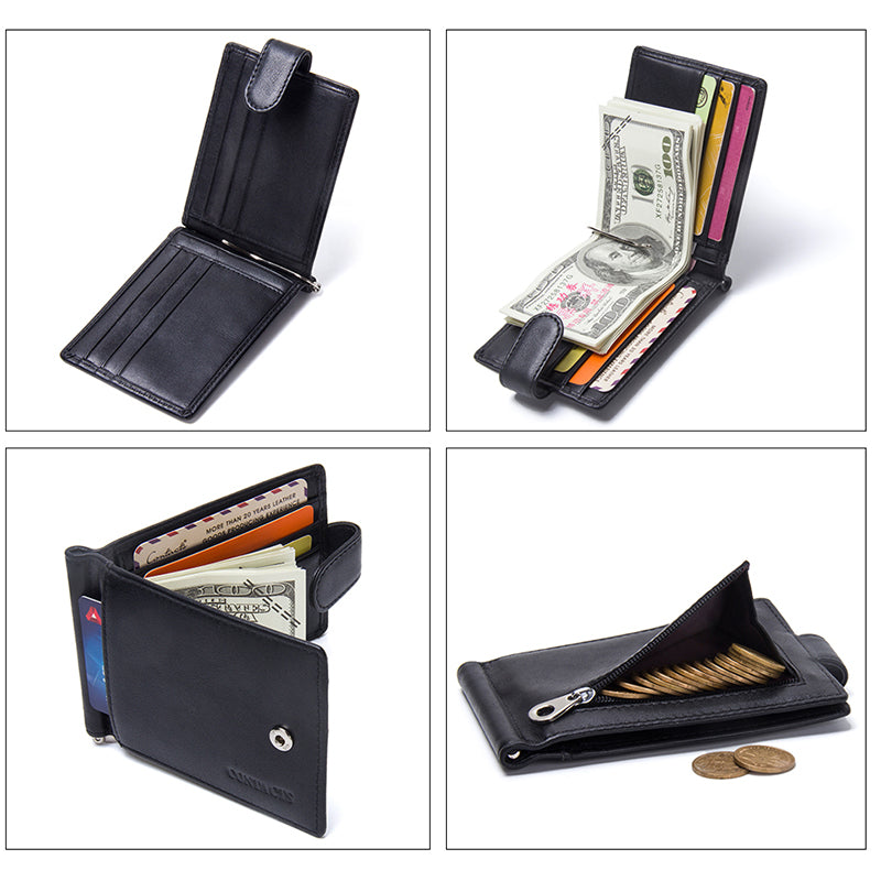 Hasp Closure Mini Money Clips with Cards Slots and Coin Purse