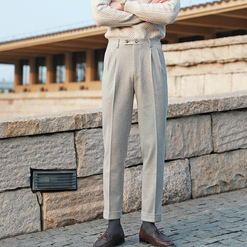 High Waist Vintage Straight Trousers Long Man Pants