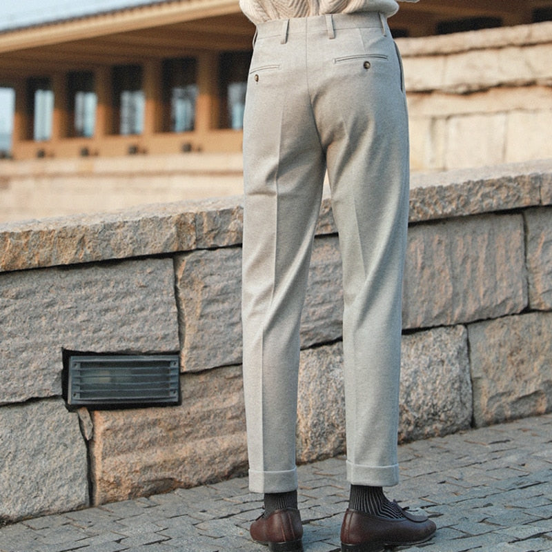 High Waist Vintage Straight Trousers Long Man Pants