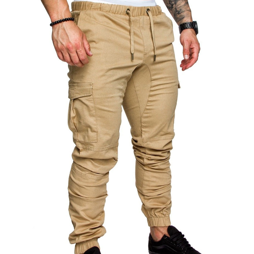 Casual Cargo Multi-Pocket Elastic Weist Pants