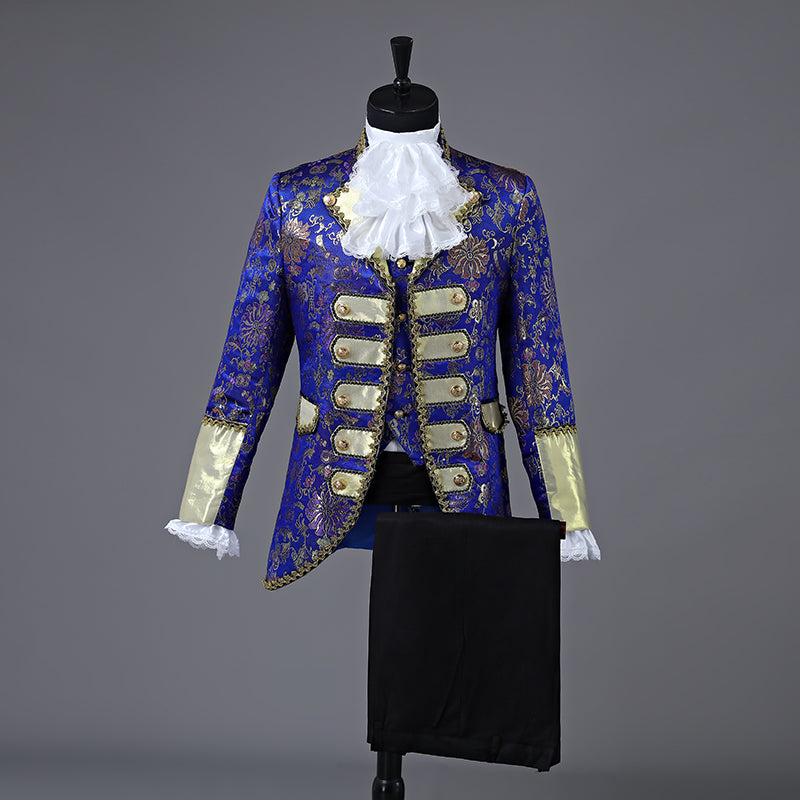 Floral Embossed Pattern British Royal Navy Style Men Suit Set - FanFreakz
