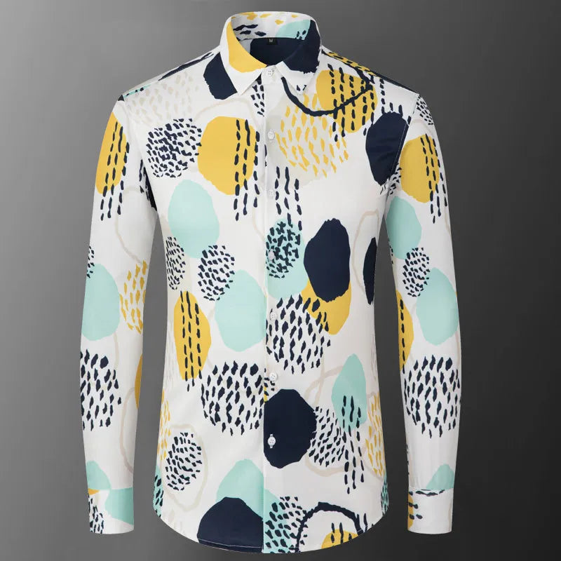 Geometric Printed Long Sleeve Shirt