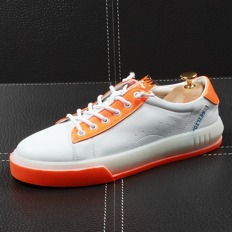 White Casual Lace Up Breathable Leisure Style Men Sneaker