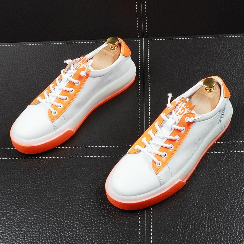 White Casual Lace Up Breathable Leisure Style Men Sneaker