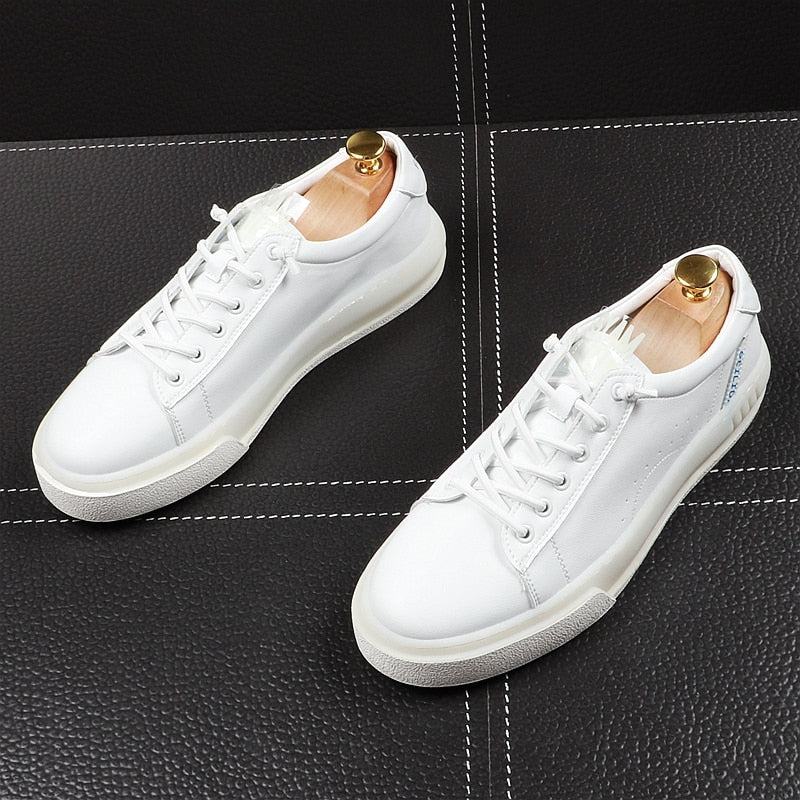 White Casual Lace Up Breathable Leisure Style Men Sneaker