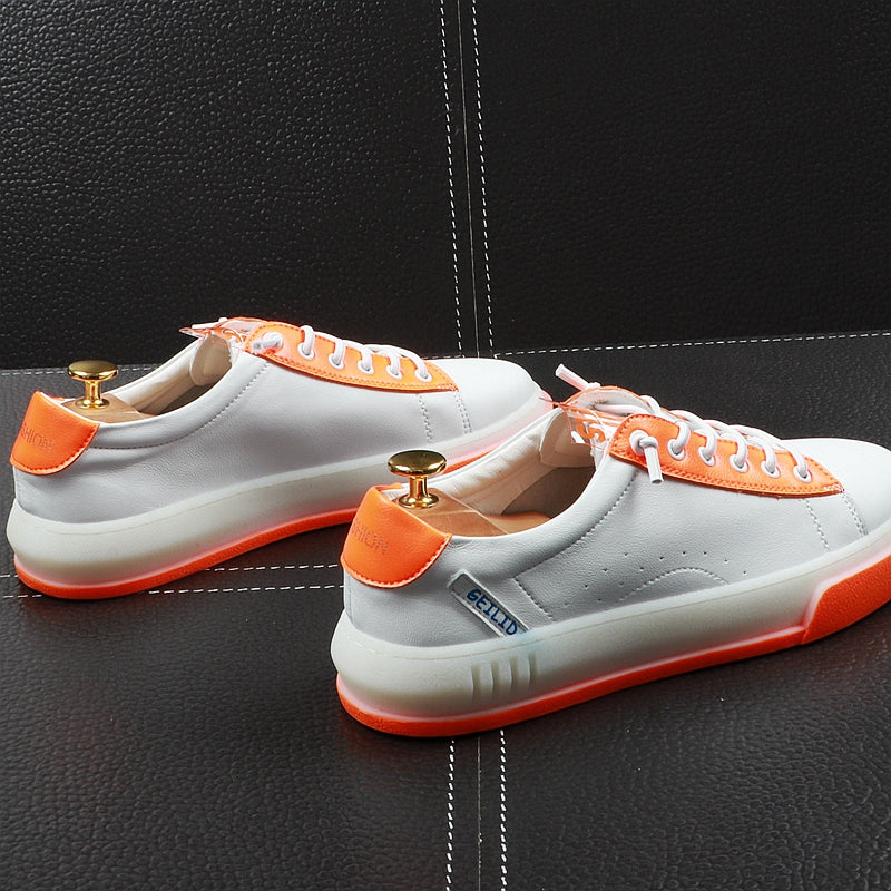 White Casual Lace Up Breathable Leisure Style Men Sneaker