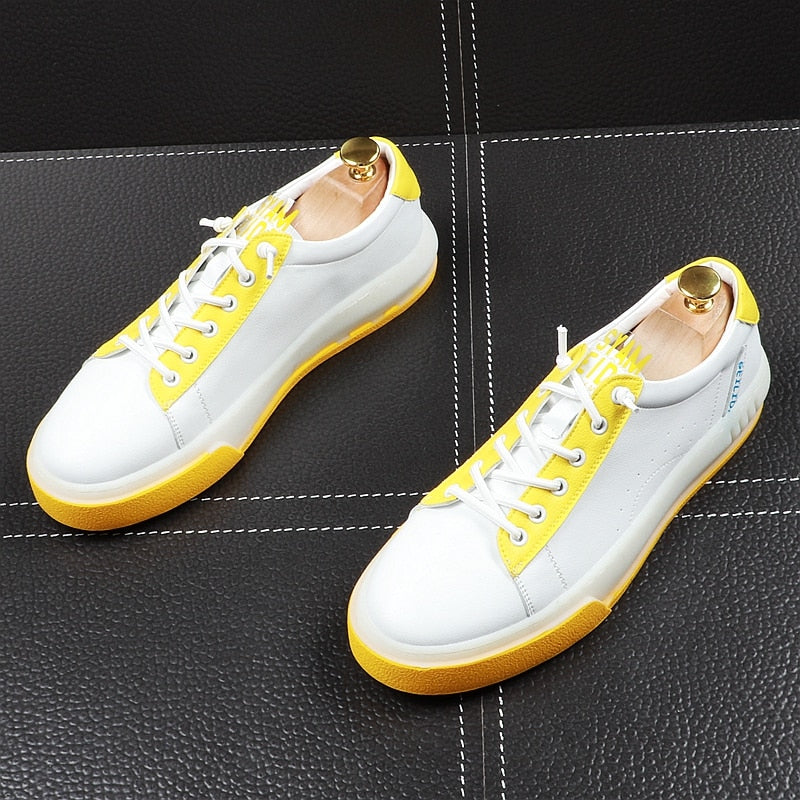 White Casual Lace Up Breathable Leisure Style Men Sneaker