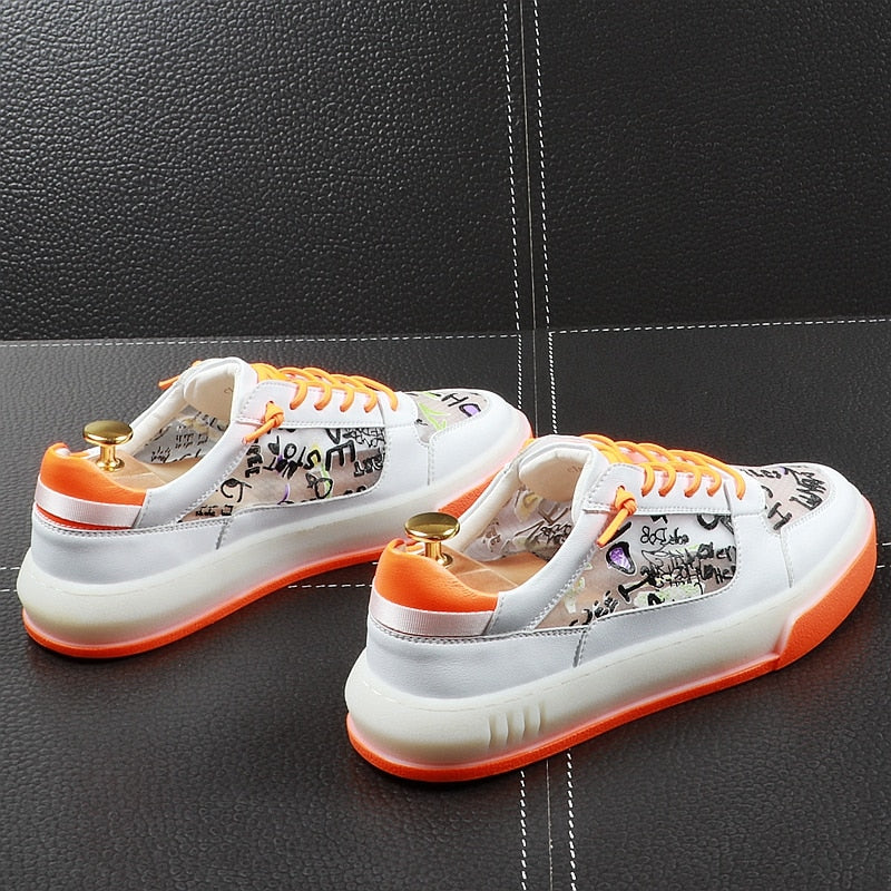 Breathable Graffiti Youth Low Top Style Men Sneaker