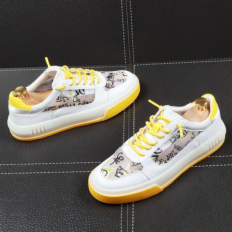 Breathable Graffiti Youth Low Top Style Men Sneaker