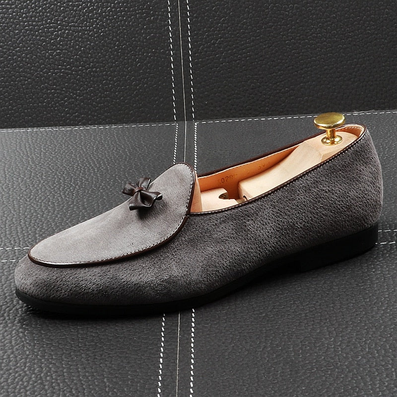 Pointed Toe with Butterfly Bowknot Detail Men Loafers Shoes