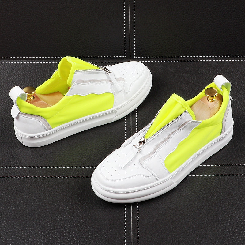 Zipper Youth Casual Air Mesh Breathable Thick Bottom Style Men Sneakers