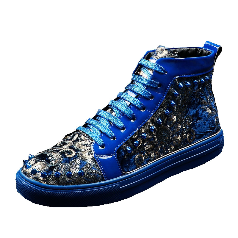Dazzling Sequin Embroidery Youth Casual Style Men Sneaker