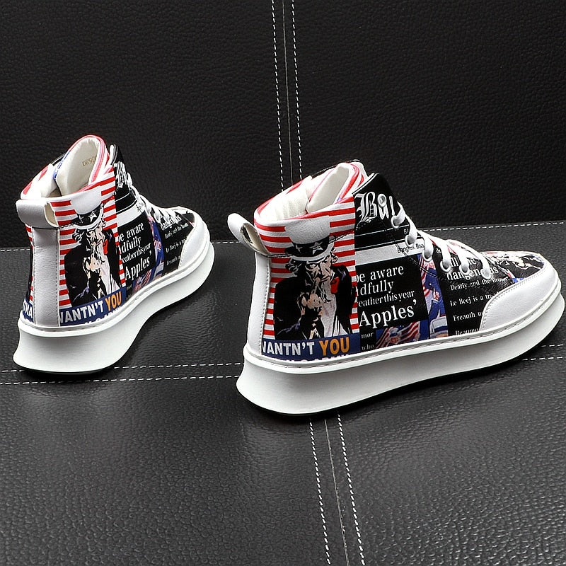Comic Character High Top Casual Style Men Sneakers