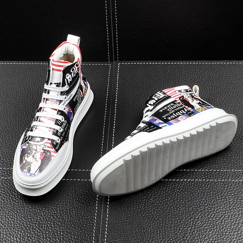 Comic Character High Top Casual Style Men Sneakers