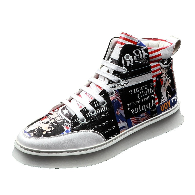 Comic Character High Top Casual Style Men Sneakers