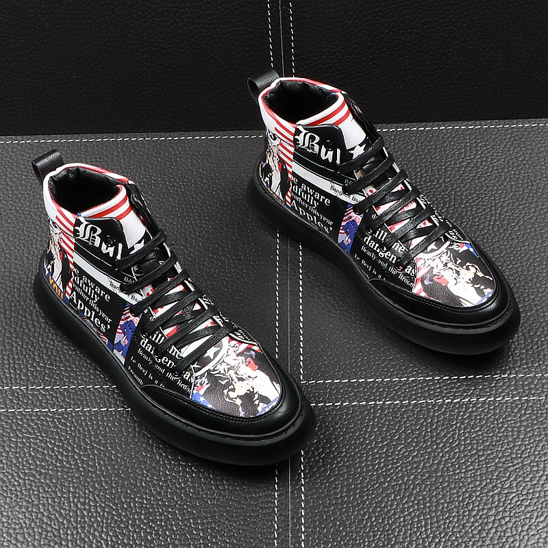 Comic Character High Top Casual Style Men Sneakers