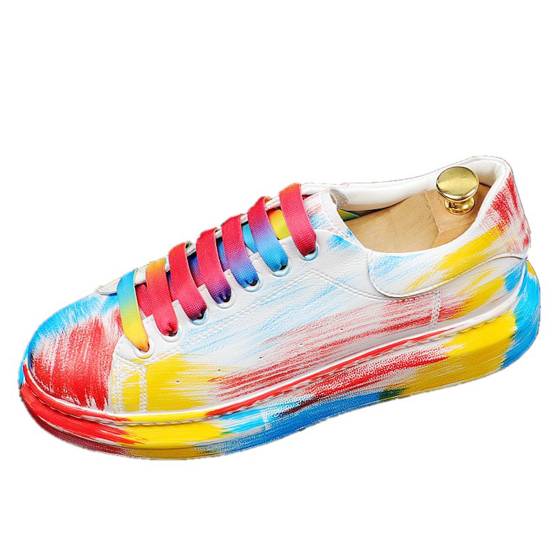 Cheerful Abstract Rainbow Color Painting Sneaker