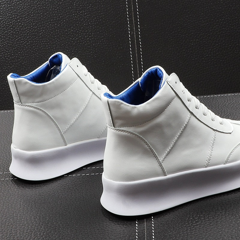 Solid Casual High Top Style Men Sneakers