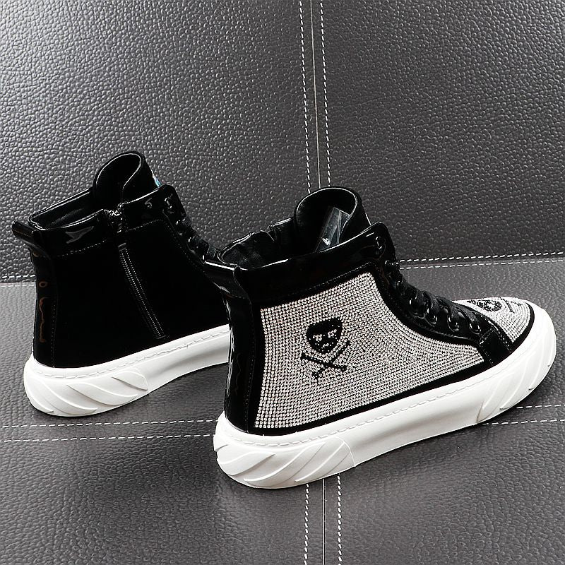 Casual Ankle Crystal High Top Style Men Sneaker