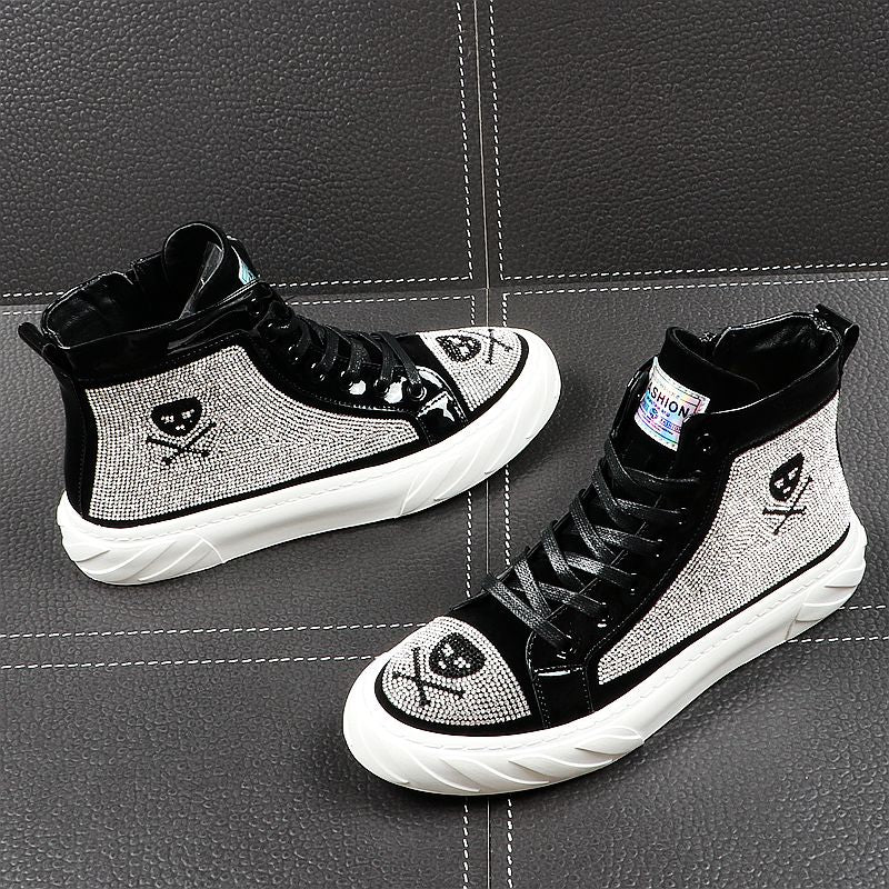 Casual Ankle Crystal High Top Style Men Sneaker