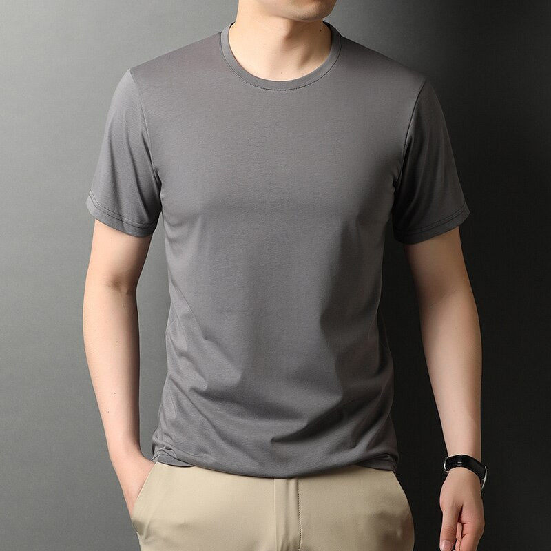 Solid Smooth Cotton T-Shirt