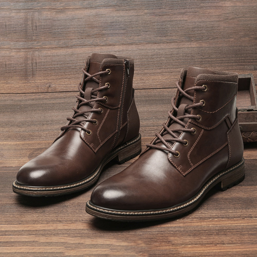 Classic Retro Zipper Men Boots