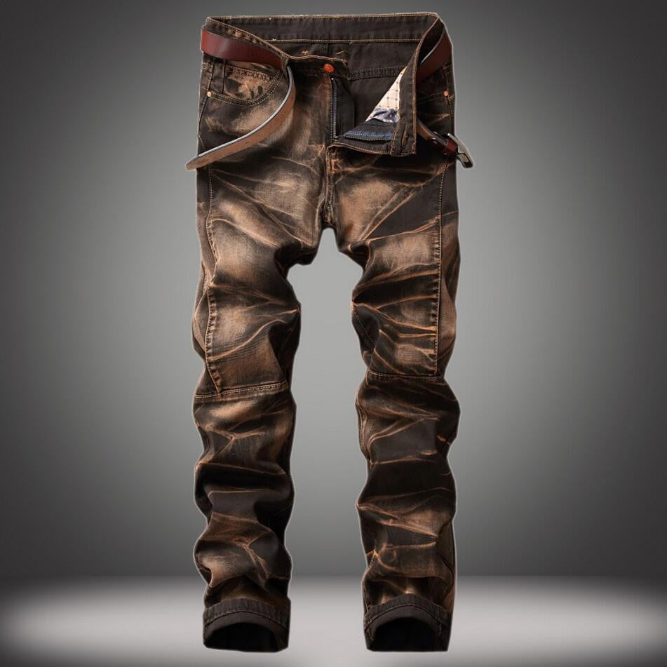 Abstract Wave Camouflage Pattern Jeans