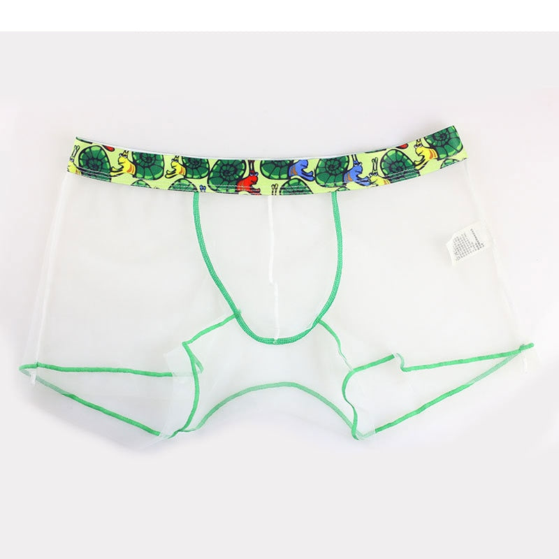 Floral Printed Mesh Convex Underwear
