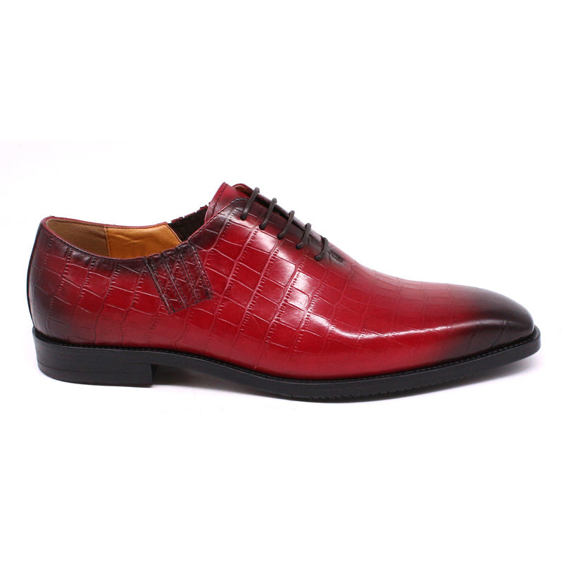 Gradation Leather Alligator Look Men Oxford Shoes