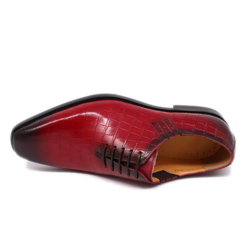 Gradation Leather Alligator Look Men Oxford Shoes