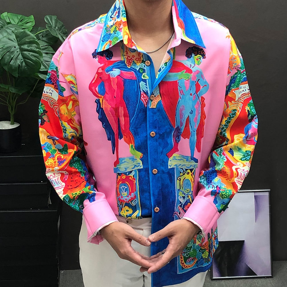 Ethnic Palace Print Polyester Shirt