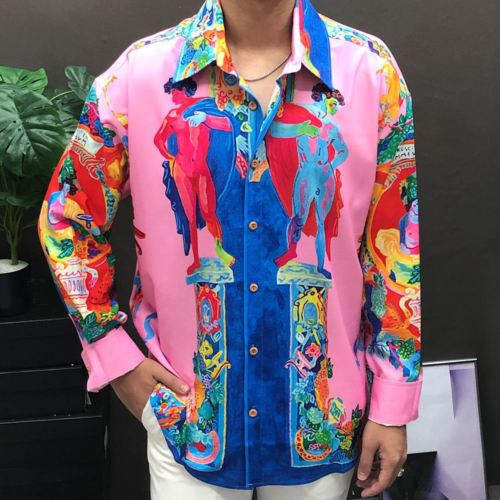 Ethnic Palace Print Polyester Shirt