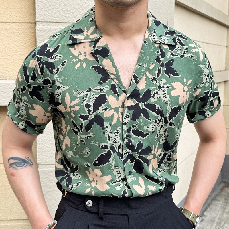Vintage Floral Printed Men Shirt