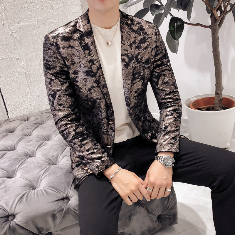 Soil Natural Abstract Pattern Men Stylish Blazer