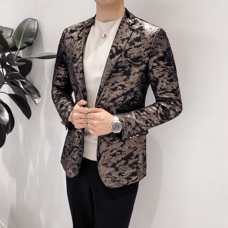 Soil Natural Abstract Pattern Men Stylish Blazer