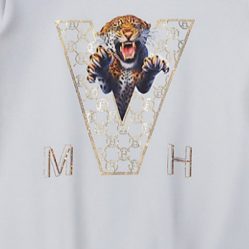 European Tiger Letter Printed Sweater