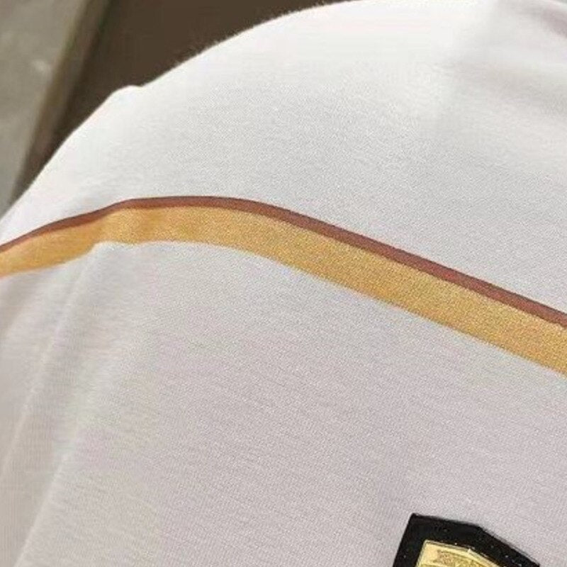 Horse Badge Patch Zipper Polo Shirt