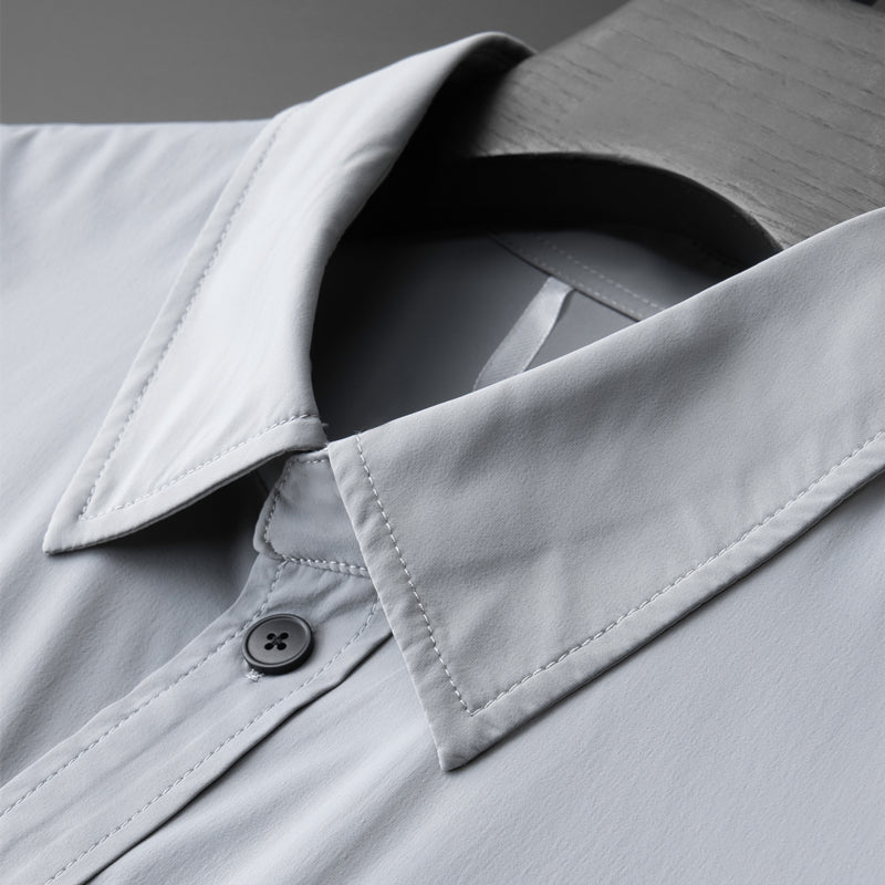 Printed & Rhinestone Decoration Gray Shirt