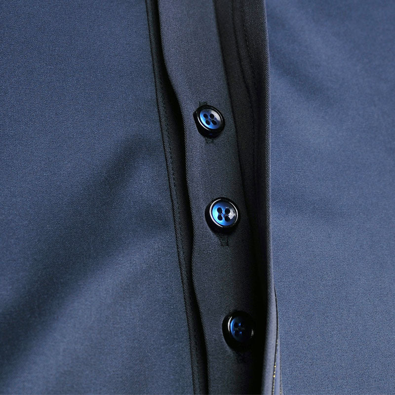 Royal Floral Pattern on Upper Chest Men Slim Fit Dandy Shirt