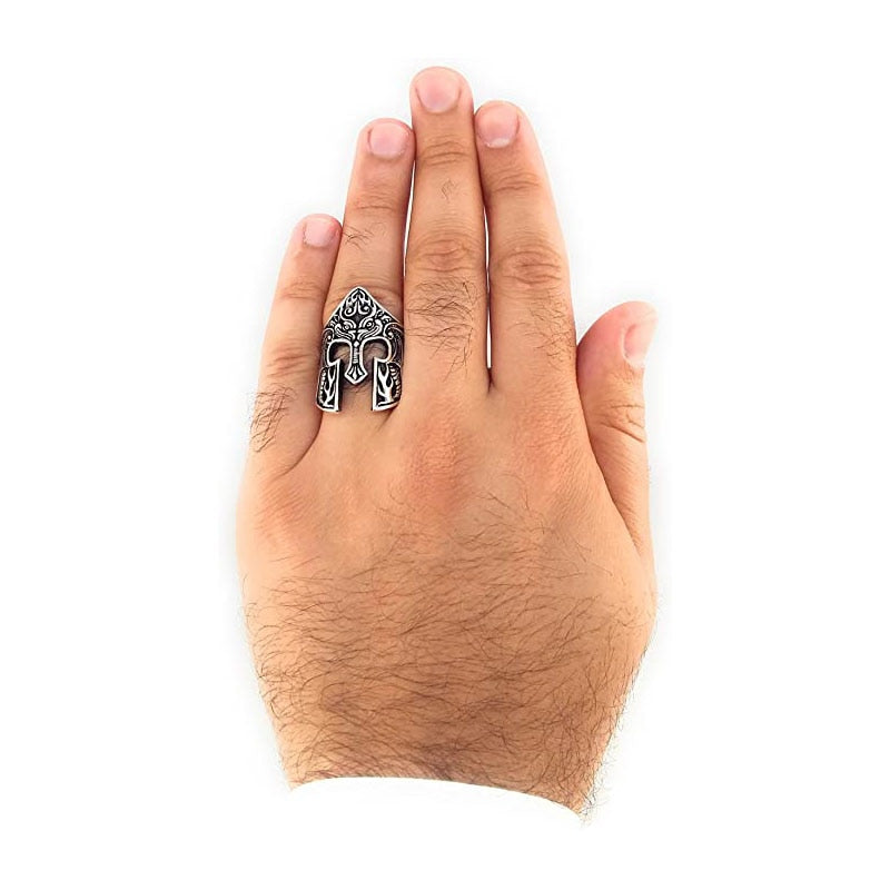 Viking Totem Amulet Mask Design Metal Ring
