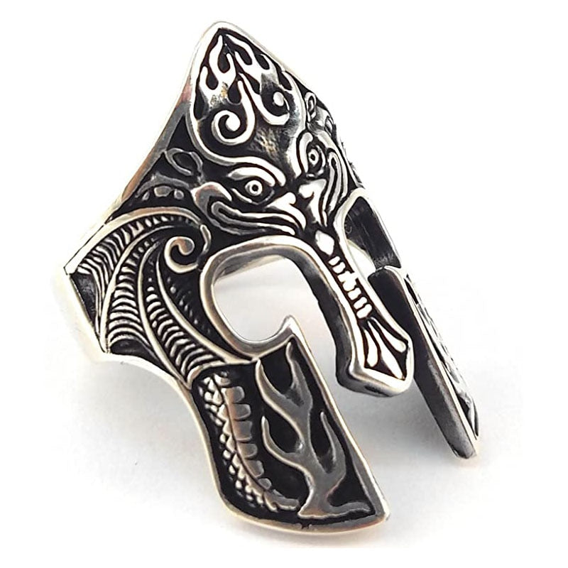 Viking Totem Amulet Mask Design Metal Ring