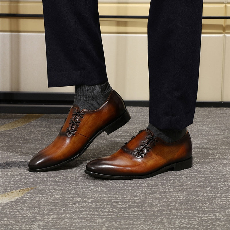 Fashion Plain Toe with Criss Cross Lace Lid Design Men Loafers Shoes