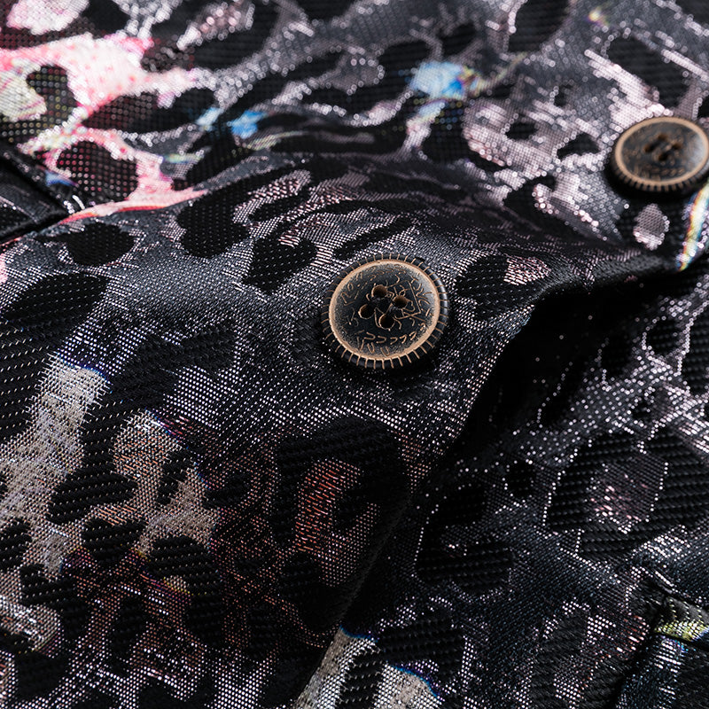 Snow Leopard Pattern Fancy Men Slim Fit Blazer