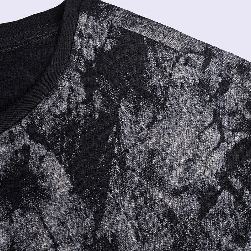 Crumple Tie Dye Faux Two Pieces Men Sweatsuit