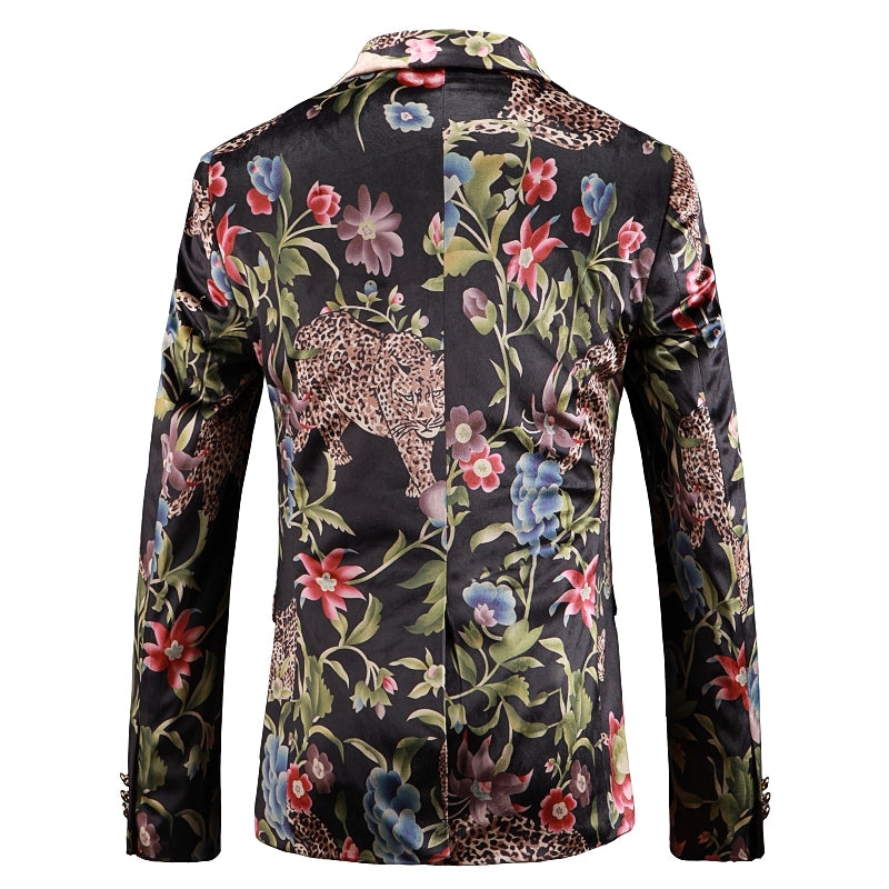 Animal Floral Printing Costume Style Men Slim Fit Blazer - FanFreakz